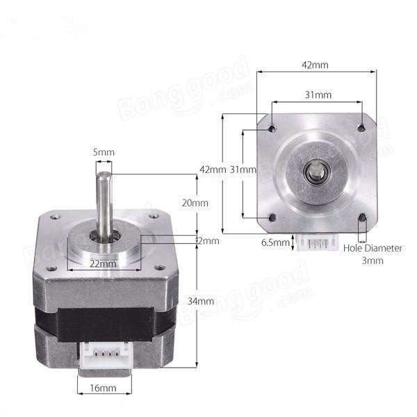 NEMA 17 26N.cm 0.4A Stepper Motor 42mm Two Phase Hybrid Stepper Motor