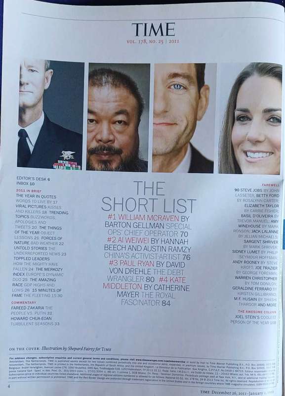 Time magazine December 26, 2011/ January 2, 2012