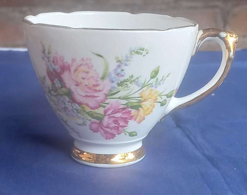 Delphine bone china cup and saucer