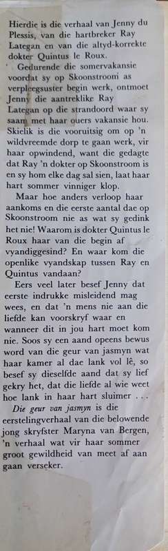 Die geur van jasmyn deur Maryna van Bergen