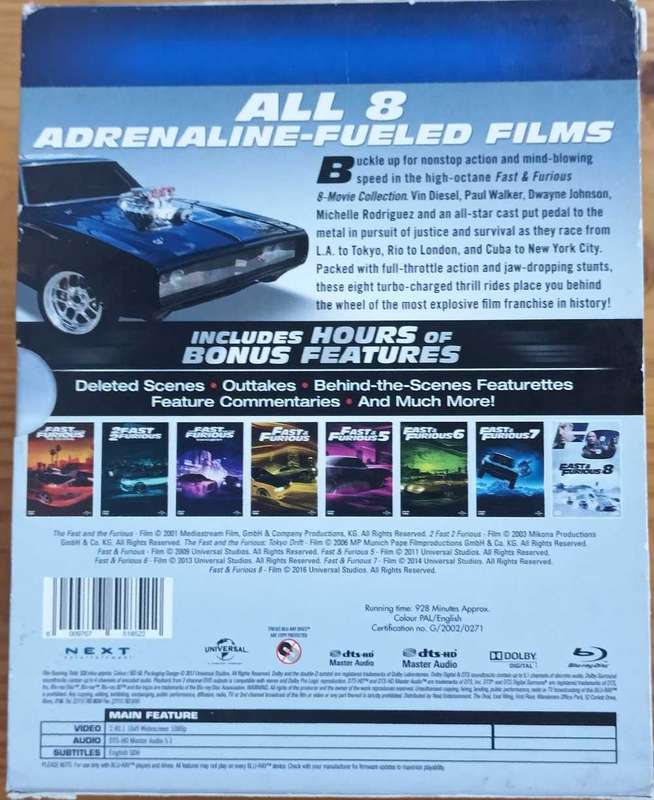 Fast and Furious 8 Movie Collection on Blu-ray