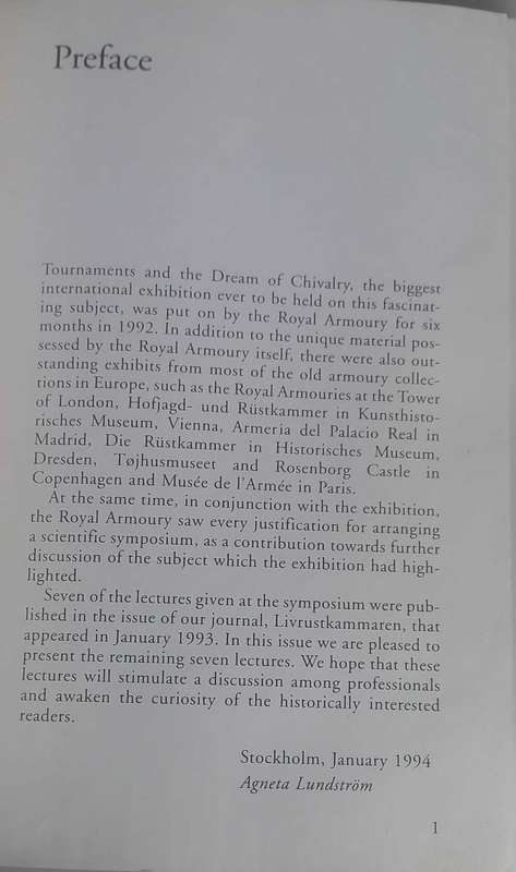 Livrustkammaren, journal of the Royal Armoury 1993