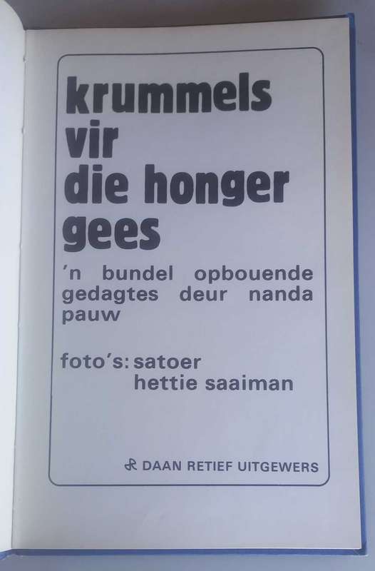 Krummels vir die honger gees deur Nanda Pauw