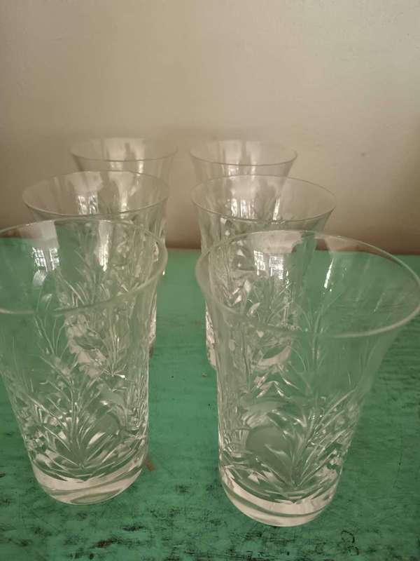 Set of 6 Stuart Crystal  Water Glasses