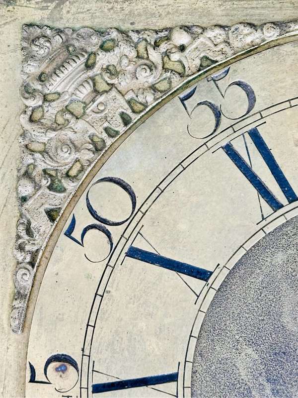 JOHN WYLDE NOTTINGHAM Large Heavy Brass Clock Face/Dial circa 1700s (31cmx31cm)