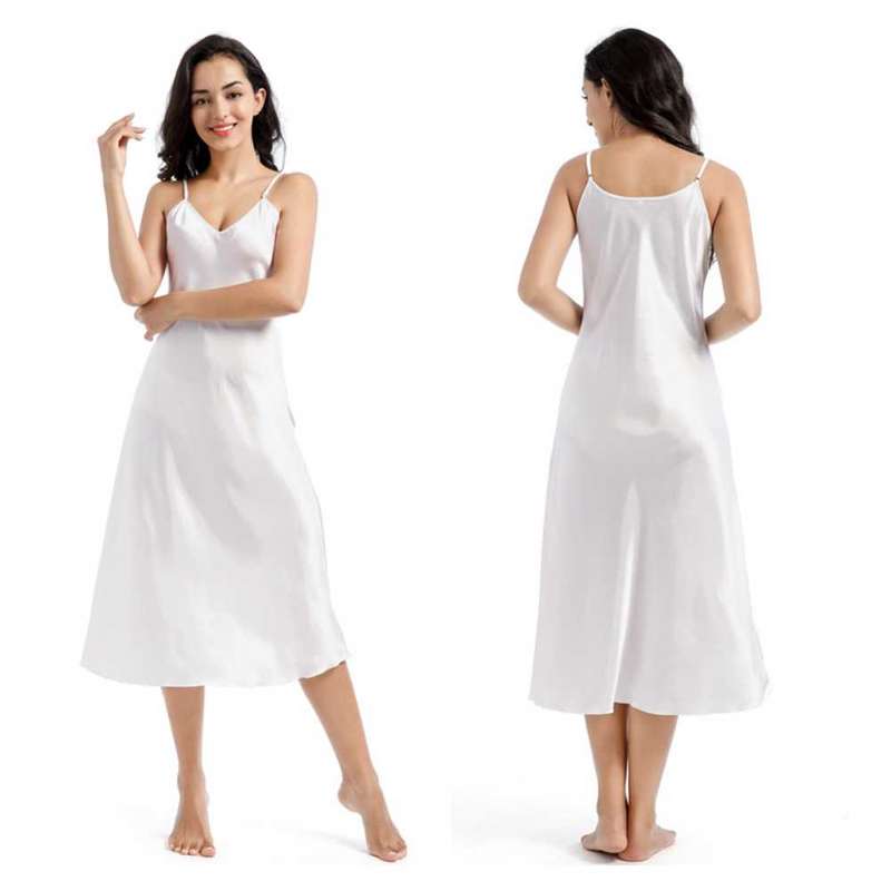 satin long dress lingerie