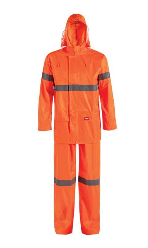 Jonsson Work Wear High Viz Rainsuit with Reflective Tape (Large)