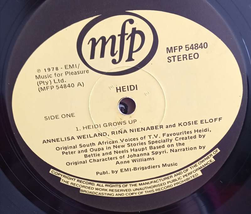 HEIDI 2 LP VINYL RECORD STEREO ENGLISH