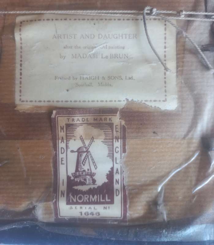 Vintage Artist and daughter print framed by Haigh & Sons