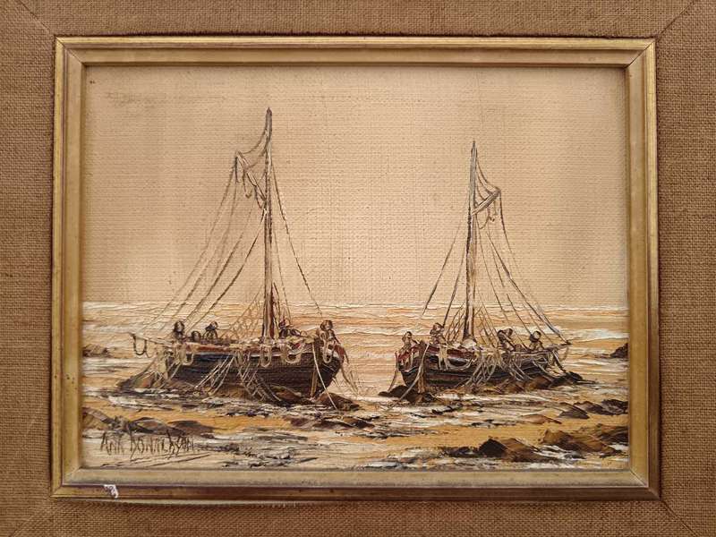 Framed Painting of Fishing Trawler by SA Artist Ann Donaldson