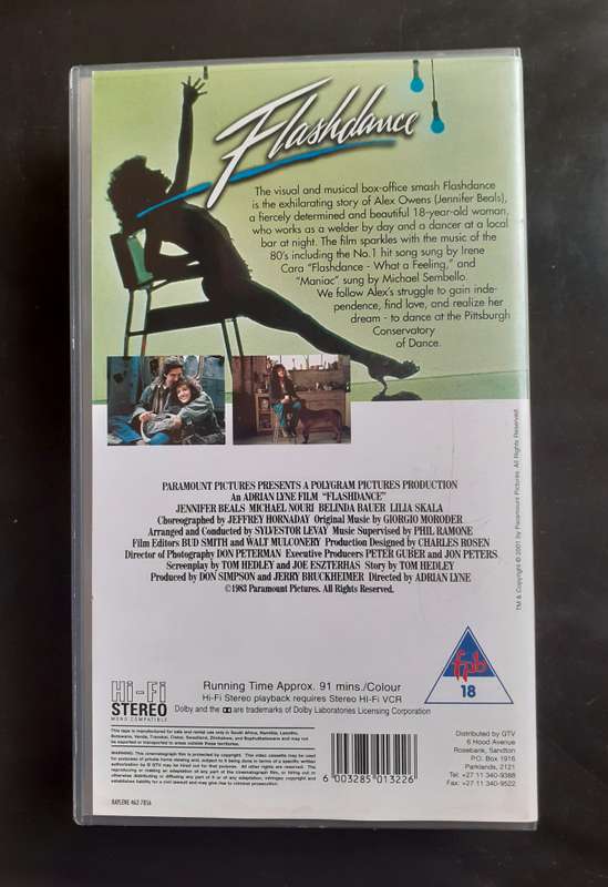 Flashdance - Jennifer Beals VHS Tape