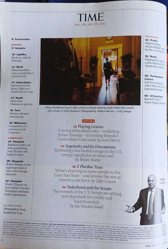 Time magazine October 28, 2013