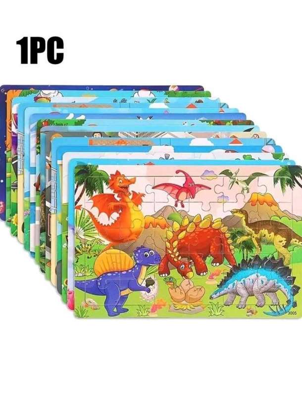 Wooden Jigsaw Puzzles for Kids 3-5  30-Piece Educational Puzzles for Toddlers, Boys & Girls