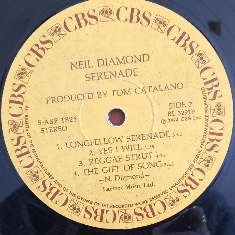 NEIL DIAMOND - SERENADE LP VINYL RECORD