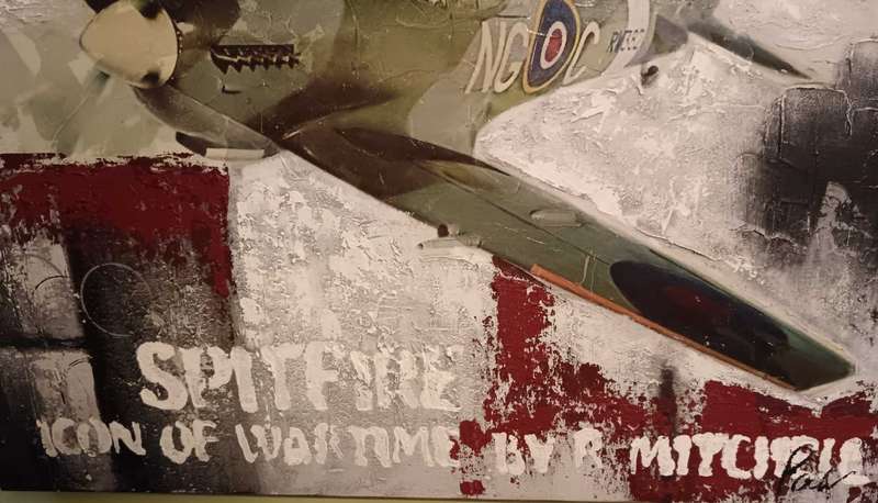 Icon of War Spitfire by R Mitchell Canvas Painting