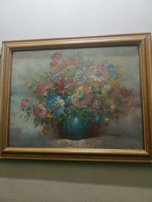 Breathtaking still life oil painting by Douglas original oil canvas