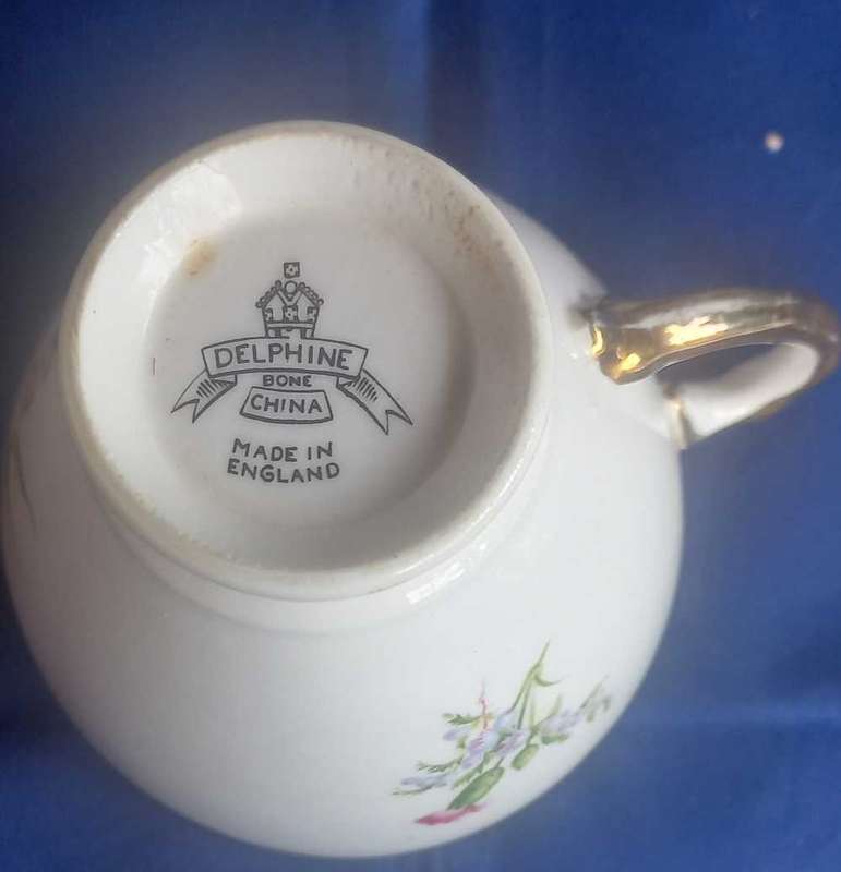 Delphine bone china cup and saucer