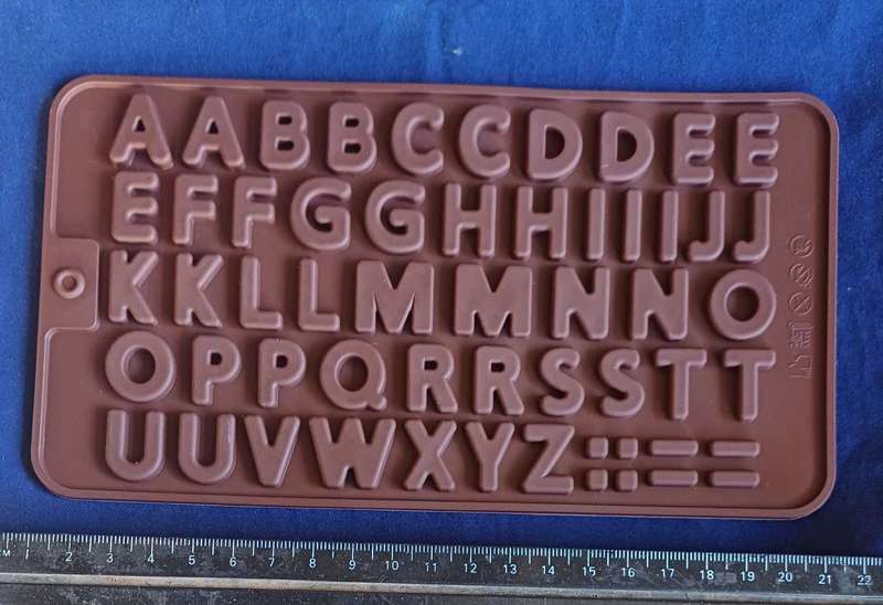 Silicone fondant alphabet mould