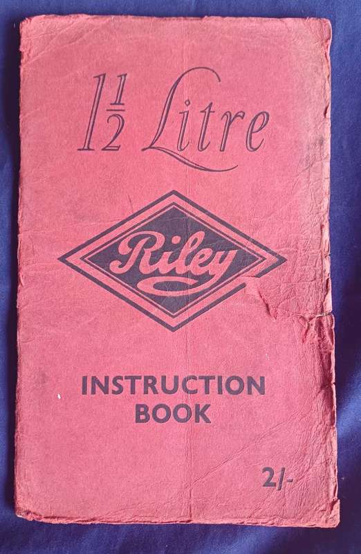 Riley instruction book 1 1/2 litre