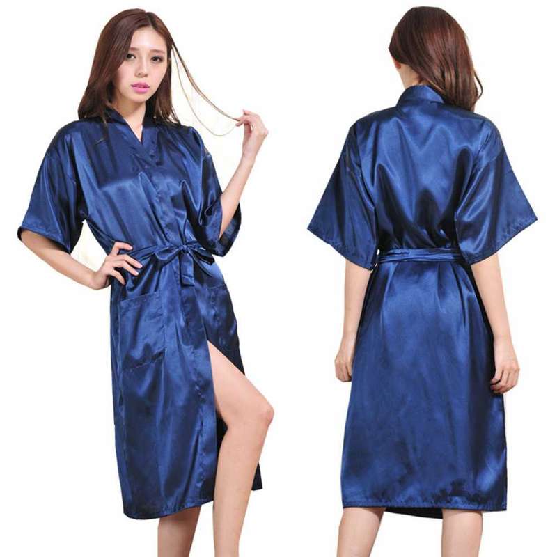 satin robe brides maid robe long satin gown