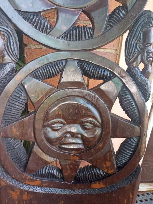 Hand carved wooden chair