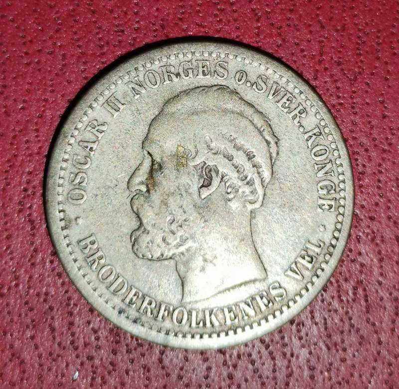 1893 Silver Norway 50 Ore