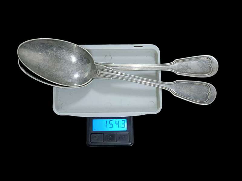 93 Stamp, Silver Plated, Collector's, Christofie France, 2 x Spoon