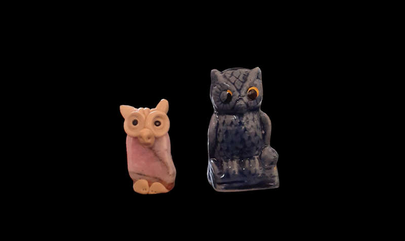 Pair of Owl Ceramic Small Figurine