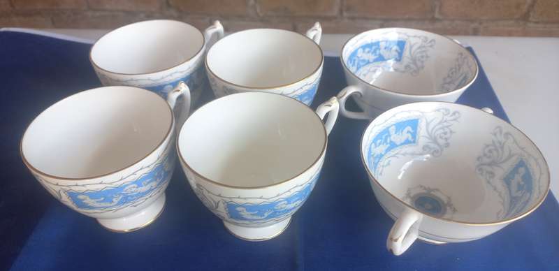 Coalport bone china: Revelry - 4 x cups and 2 x Soup Coupe