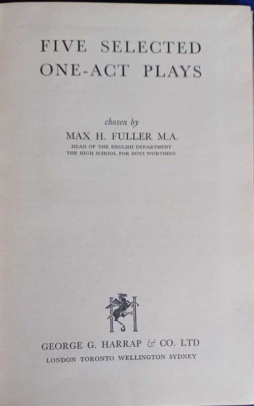 Five selected one-act plays edited by Max H Fuller