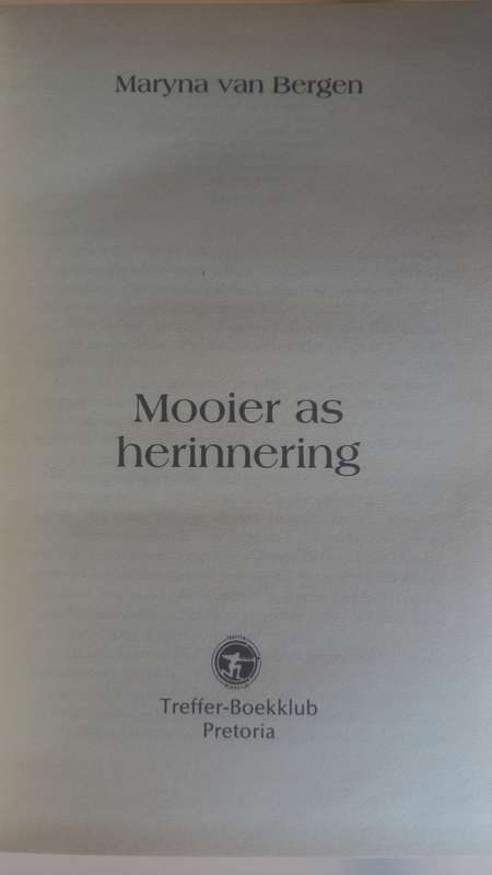 Mooier as herinnering deur Maryna van Bergen