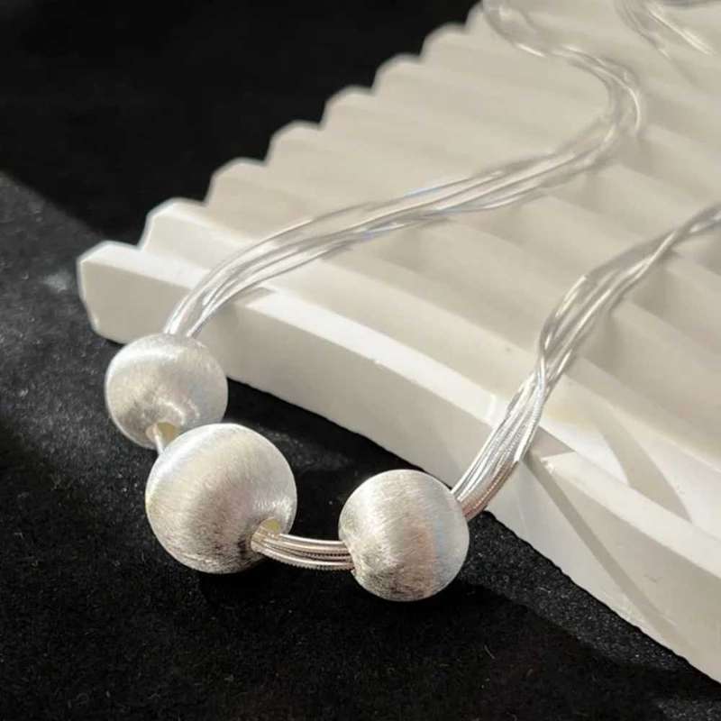 Brushed Bead Multi-layered Necklace