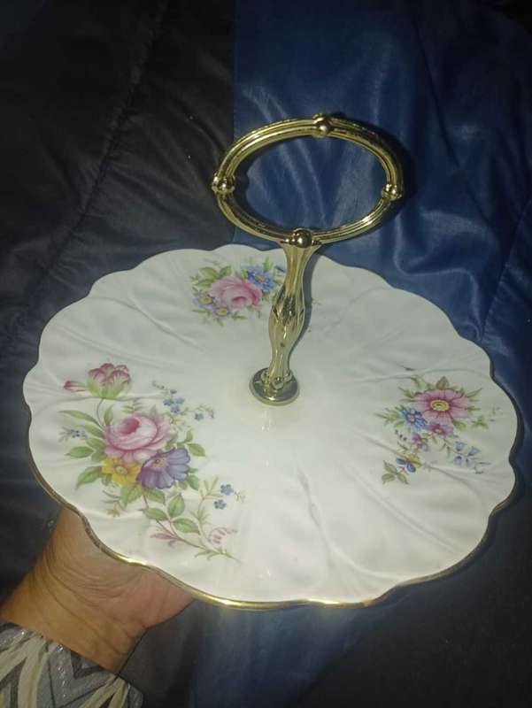 Porcelain cake plate made in England