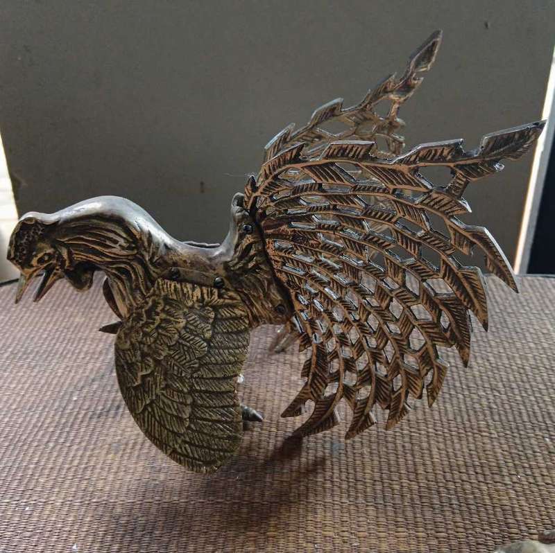 Large Pair of Brass Fighting Cocks