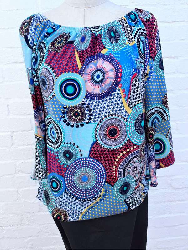Top with mandala pattern (S-M)