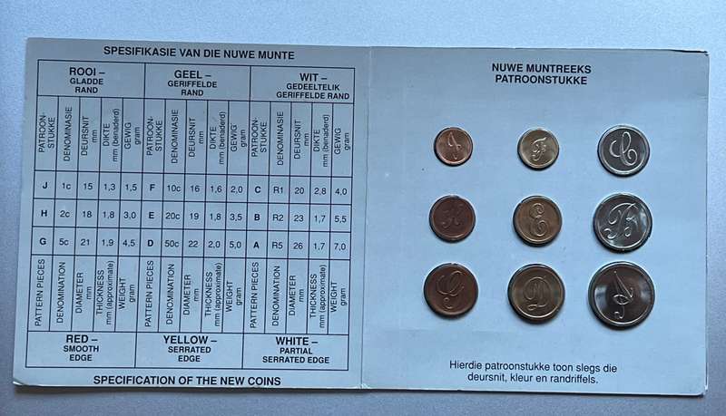 SA Mint New Coins Series 1989 Pattern Pieces
