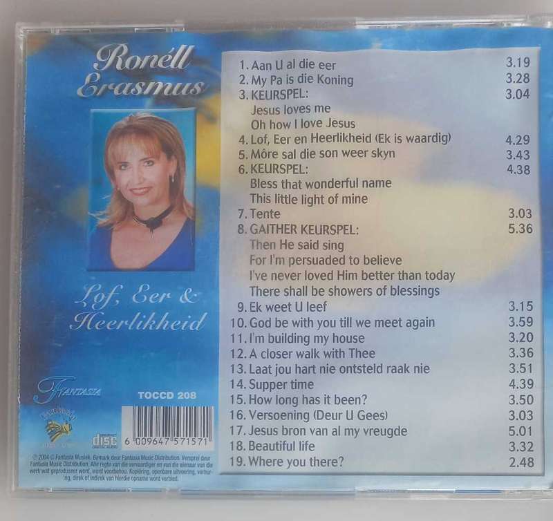 Ronell Erasmus - Lof, eer & heerlikheid cd