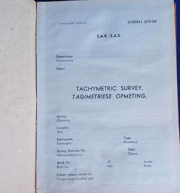 Two Tachymetric field books (S.A.R.)