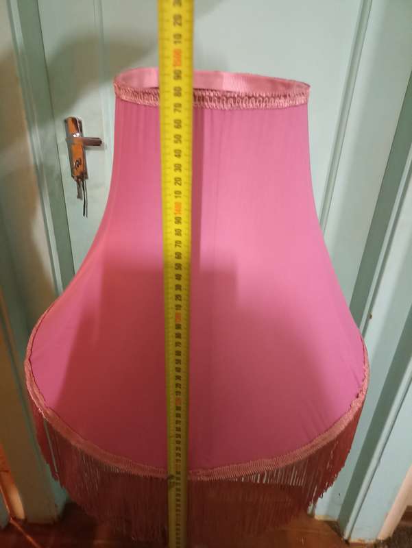 Pink tall lampshade brass stand