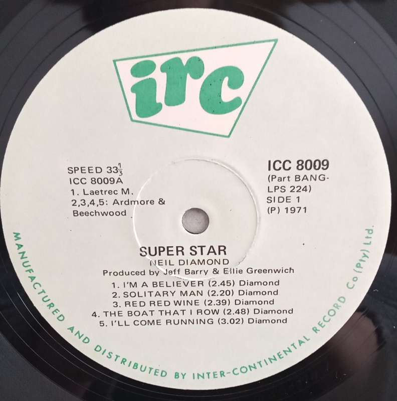 NEIL DIAMOND - SUPER STARS LP VINYL RECORD
