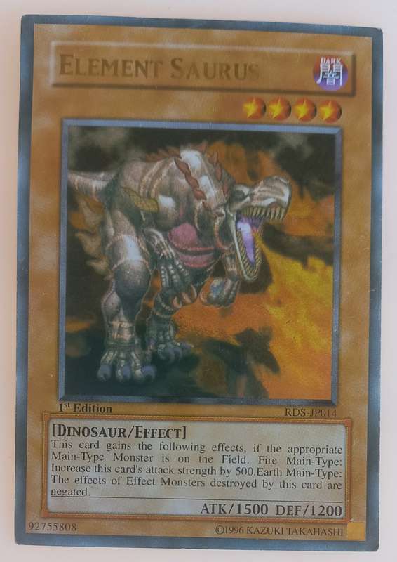 Yu-Gi-Oh! Element Saurus 1st edition card