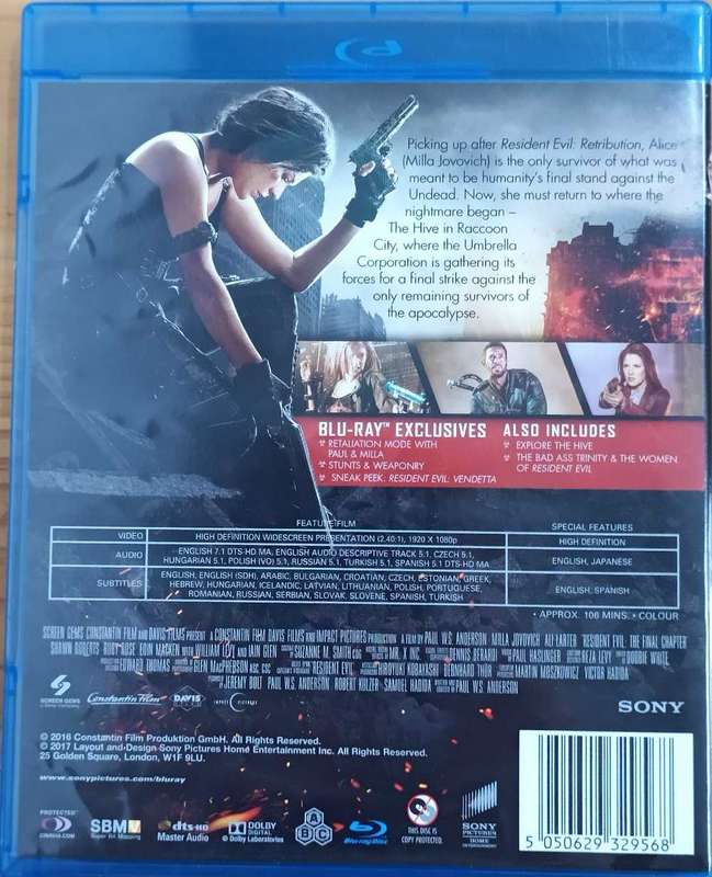 Resident Evil The Final Chapter on Blu-ray