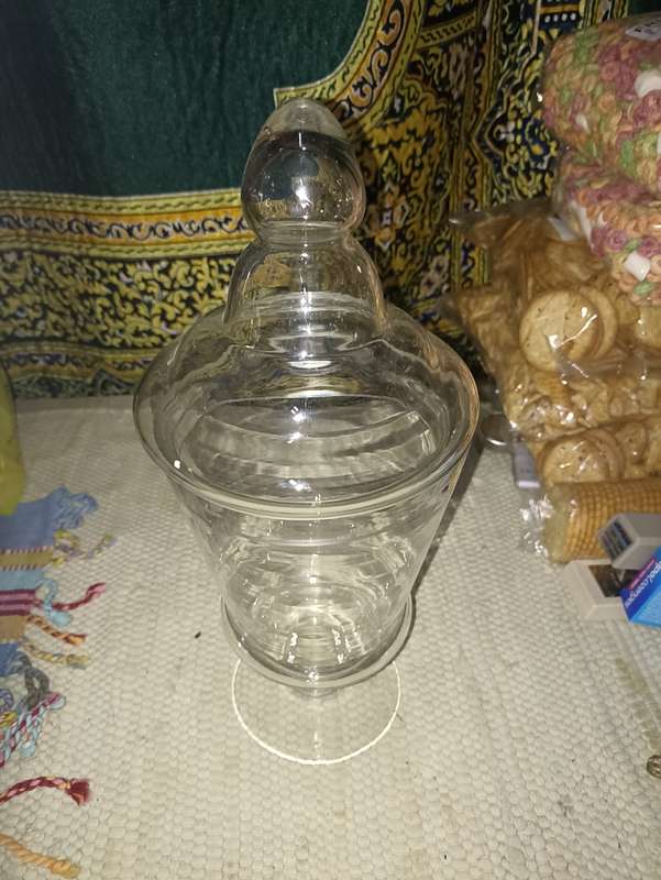 Glass biscuit jars X2