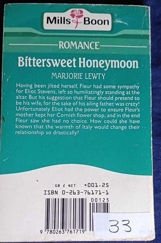 Bittersweet honeymoon by Marjorie Lewty (Mills & Boon)