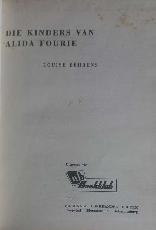 Die kinders van Alida Fourie deur Louise Behrens