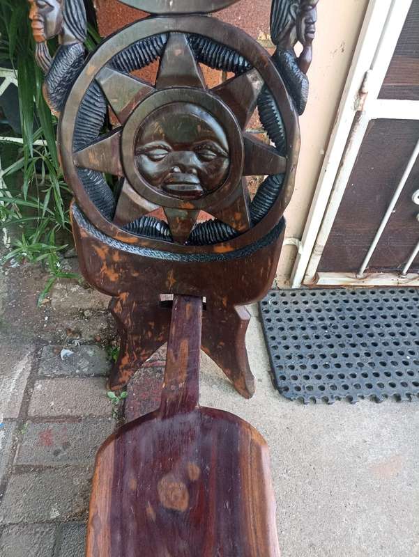 Hand carved wooden chair