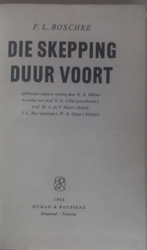 Die skepping duur voort deur FL Boschke