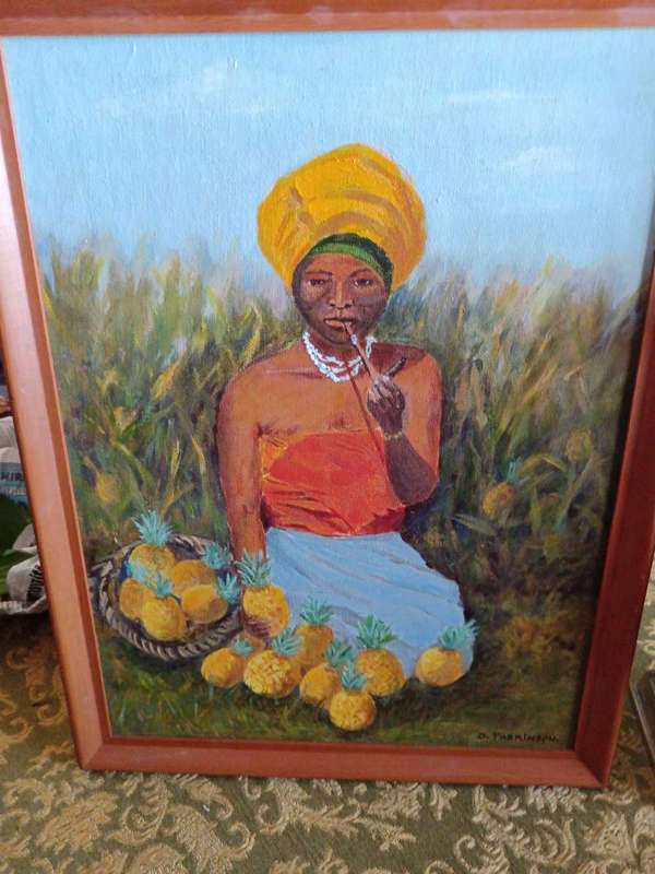 Painting of Pineapple Harvest by Olive Parkinson