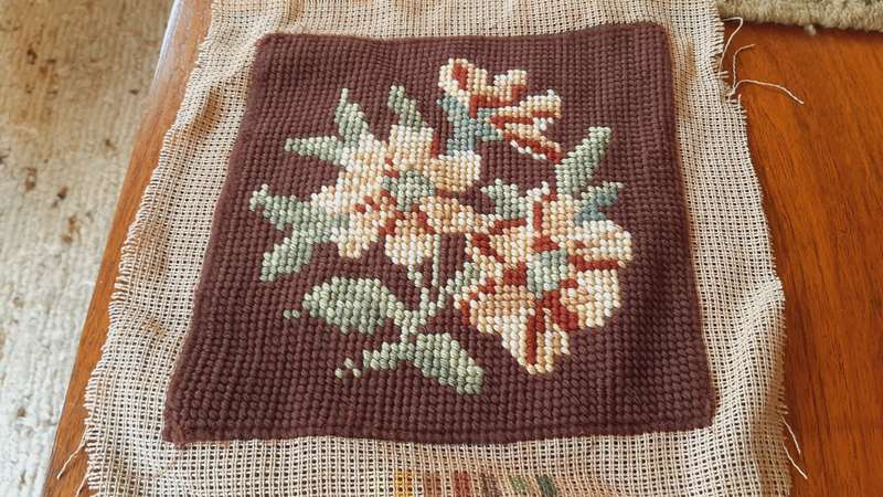 Small, completed tapestry 28 x 28cm
