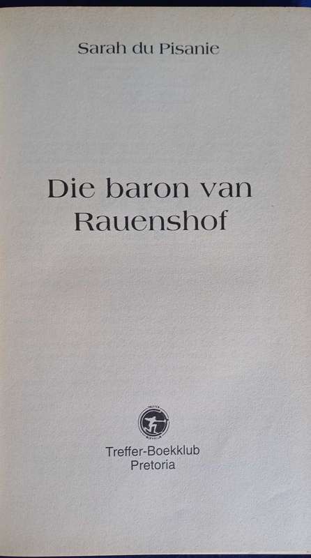 Die baron van Rauenshof deur Sarah du Pisanie